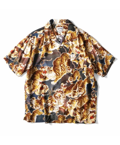 HOUSTON（ヒューストン）の「［HOUSTON ヒューストン］GRADATION ALOHA SHIRT グラデーション 百虎 龍 バンダナ柄 レーヨン アロハシャツ / 開襟シャツ【日本製】（シャツ/ブラウス・メンズ・その他1/その他/その他2・XL/L/M）」の5枚目の写真