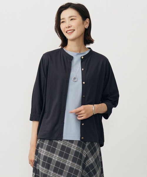 J.PRESS Ladies(J.プレス レディス)の「【洗える・接触冷感】ジャージー ブルゾン(ブルゾン・レディース・グレー系/ブラウン系/ライトグレー系・SMALL)」の3枚目の写真