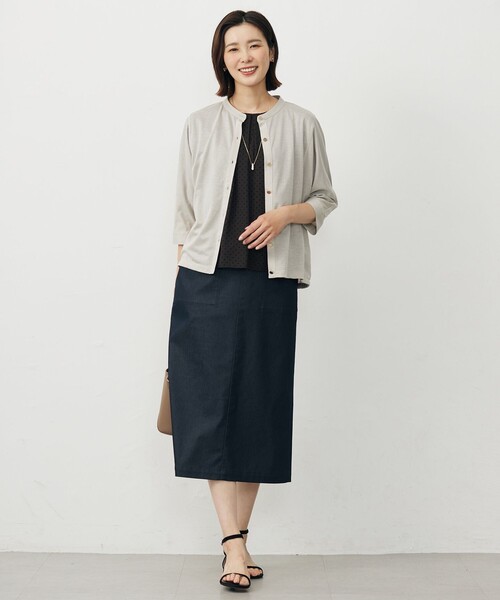 J.PRESS Ladies(J.プレス レディス)の「【洗える・接触冷感】ジャージー ブルゾン(ブルゾン・レディース・グレー系/ブラウン系/ライトグレー系・SMALL)」の7枚目の写真