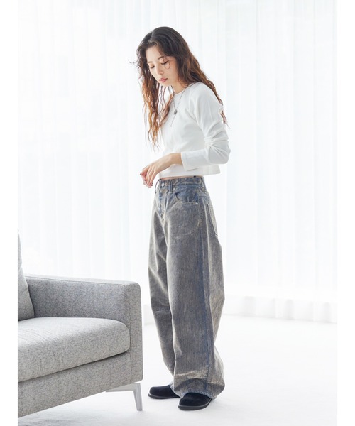 アングリッド　フロッキー起毛カーブデニム フロッキー起毛カーブデニム（デニムパンツ）｜Ungrid（アン