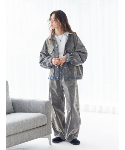 フロッキー起毛カーブデニム（デニムパンツ）｜Ungrid（アングリッド