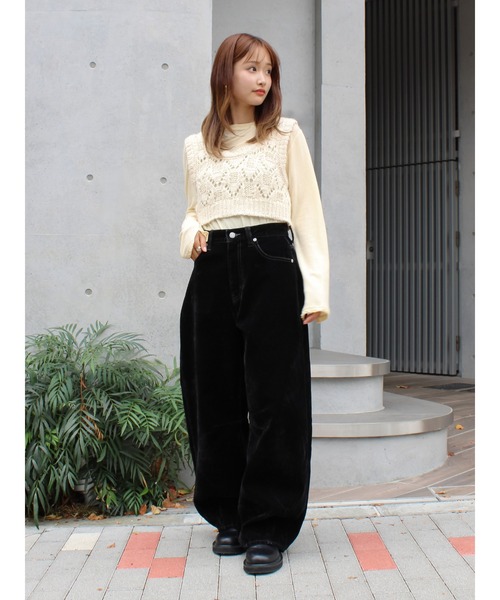 アングリッド　フロッキー起毛カーブデニム フロッキー起毛カーブデニム（デニムパンツ）｜Ungrid（アン