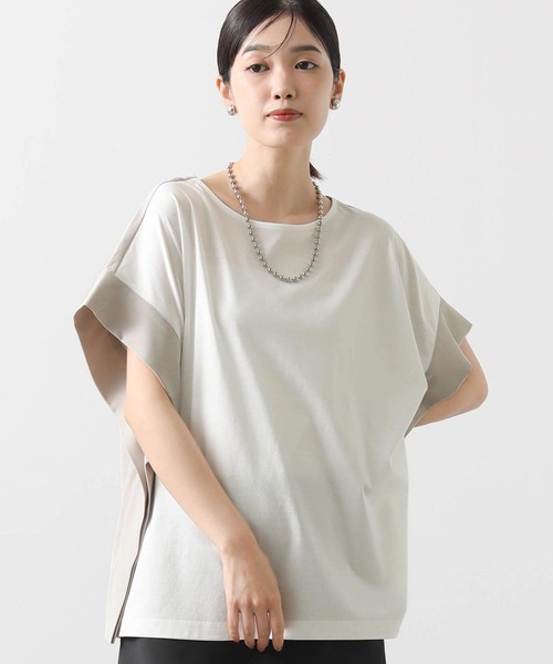 Gready Brilliant(グレディブリリアン)の「異素材バイカラー2WAYカットソー(Tシャツ/カットソー・レディース・ブラック系/ホワイト系・38)」の22枚目の写真