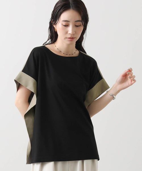 Gready Brilliant(グレディブリリアン)の「異素材バイカラー2WAYカットソー(Tシャツ/カットソー・レディース・ブラック系/ホワイト系・38)」の9枚目の写真
