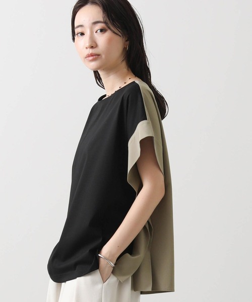 Gready Brilliant(グレディブリリアン)の「異素材バイカラー2WAYカットソー(Tシャツ/カットソー・レディース・ブラック系/ホワイト系・38)」の10枚目の写真