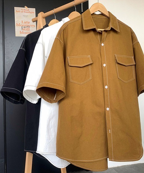 セール】オーバーサイズステッチ半袖シャツ（シャツ/ブラウス