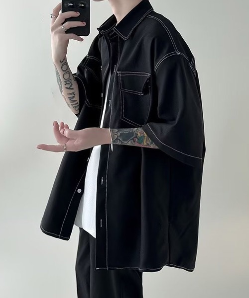 FORMER ブラック 半袖シャツ L ZARA ブラック 半袖シャツ 肩ファスナー付き Sサイズ｜Yahoo