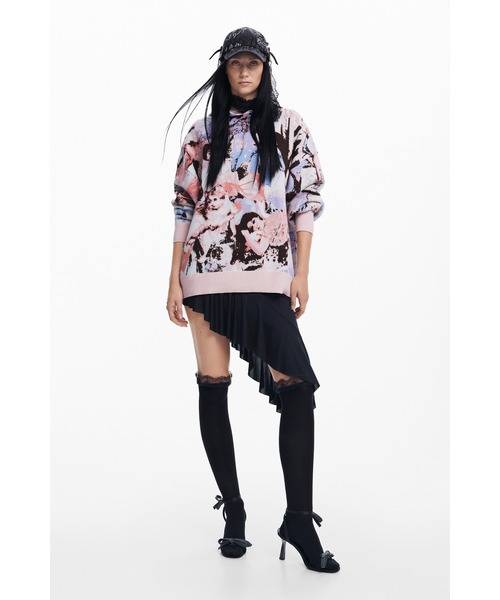 ニット セーター 「Desigual×Maria Escote」ヴィクトリアンプリントフーディー レディース セール】【Desigual×Maria Escote】ヴィクトリアンプリント
