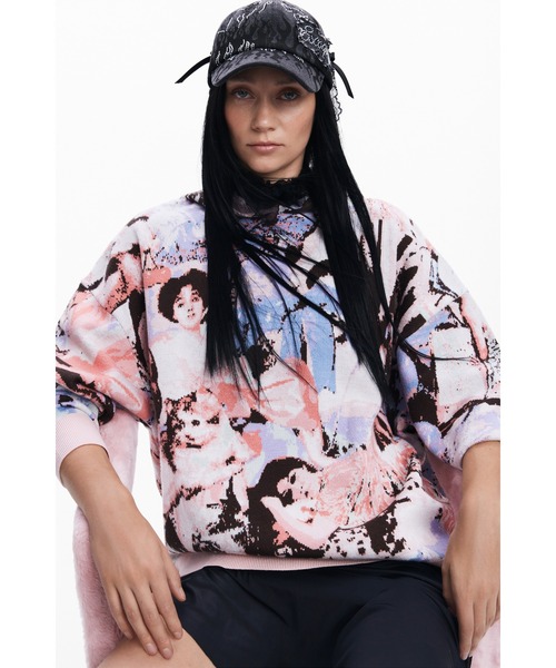 ニット セーター 「Desigual×Maria Escote」ヴィクトリアンプリントフーディー レディース セール】【Desigual×Maria Escote】ヴィクトリアンプリント