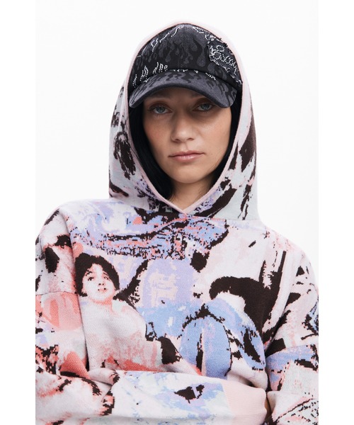 ニット セーター 「Desigual×Maria Escote」ヴィクトリアンプリントフーディー レディース セール】【Desigual×Maria Escote】ヴィクトリアンプリント