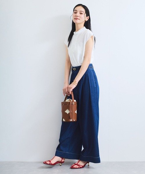 VIS(ビス)の「【接触冷感】エステルローンソフトタッチピンタックブラウス/通勤対応【WEB限定】(シャツ/ブラウス・レディース・ブラック/サックスブルー/ホワイト・FREE)」の15枚目の写真