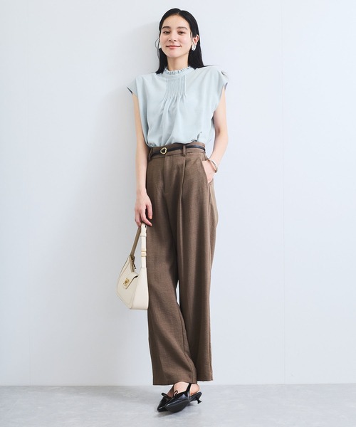 VIS(ビス)の「【接触冷感】エステルローンソフトタッチピンタックブラウス/通勤対応【WEB限定】(シャツ/ブラウス・レディース・ブラック/サックスブルー/ホワイト・FREE)」の19枚目の写真