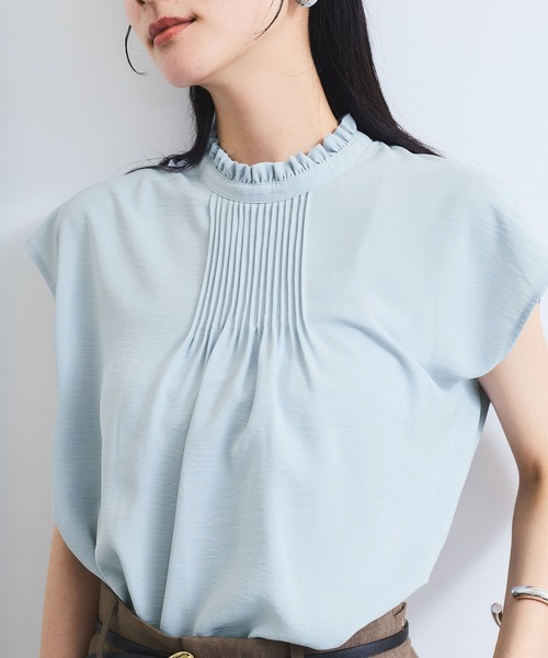 VIS(ビス)の「【接触冷感】エステルローンソフトタッチピンタックブラウス/通勤対応【WEB限定】(シャツ/ブラウス・レディース・ブラック/サックスブルー/ホワイト・FREE)」の20枚目の写真