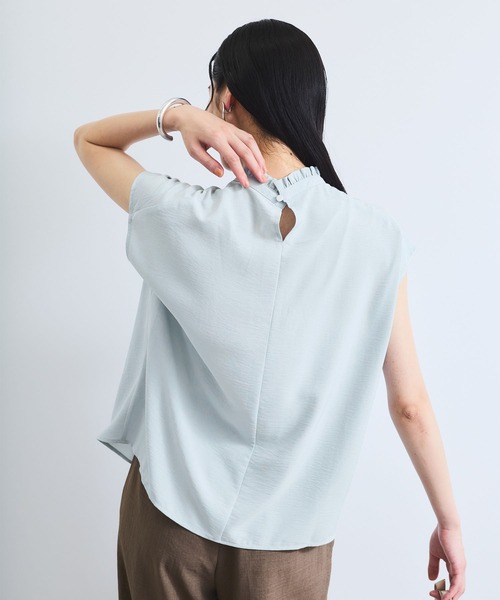 VIS(ビス)の「【接触冷感】エステルローンソフトタッチピンタックブラウス/通勤対応【WEB限定】(シャツ/ブラウス・レディース・ブラック/サックスブルー/ホワイト・FREE)」の21枚目の写真