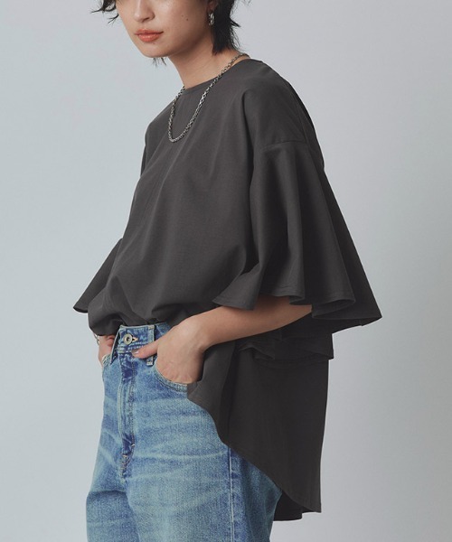 RASW(ラス)の「オーバーフリルTシャツ(Tシャツ/カットソー・レディース・オフホワイト/チャコール・M/L)」の17枚目の写真