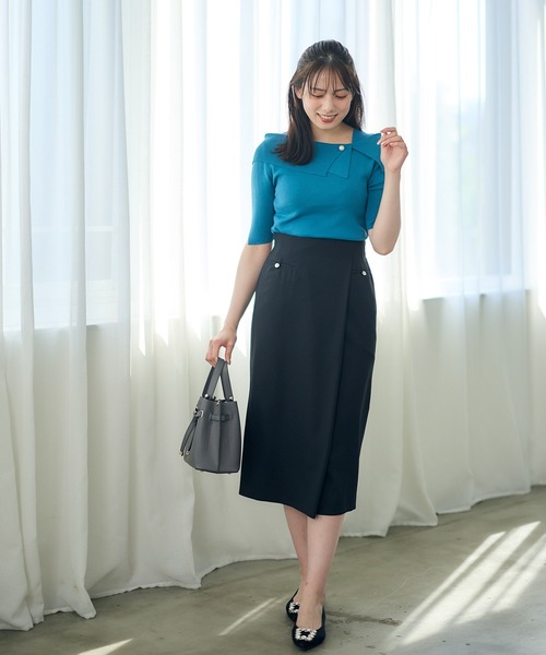 12Twelve Agenda（トゥエルブ　アジェンダ）の「ラップ風ハイウエストタイトスカート（スカート・レディース・ブラック/グリーン/ブラウン・M/S）」の19枚目の写真