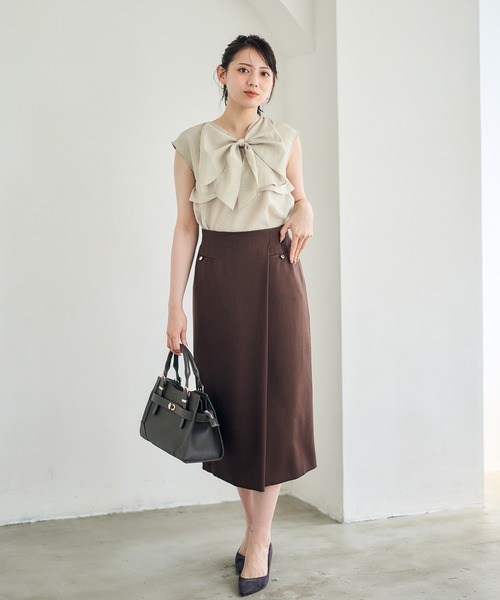 12Twelve Agenda（トゥエルブ　アジェンダ）の「ラップ風ハイウエストタイトスカート（スカート・レディース・ブラック/グリーン/ブラウン・M/S）」の16枚目の写真