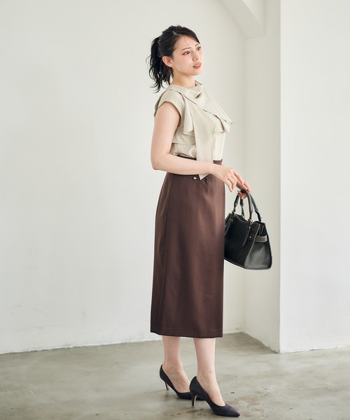 12Twelve Agenda（トゥエルブ　アジェンダ）の「ラップ風ハイウエストタイトスカート（スカート・レディース・ブラック/グリーン/ブラウン・M/S）」の17枚目の写真
