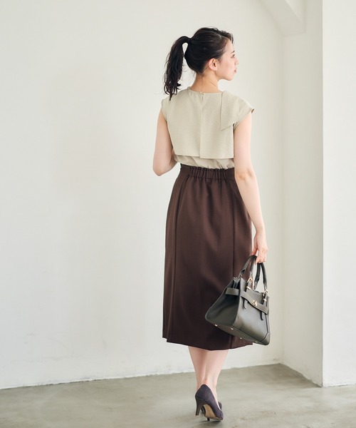12Twelve Agenda（トゥエルブ　アジェンダ）の「ラップ風ハイウエストタイトスカート（スカート・レディース・ブラック/グリーン/ブラウン・M/S）」の18枚目の写真