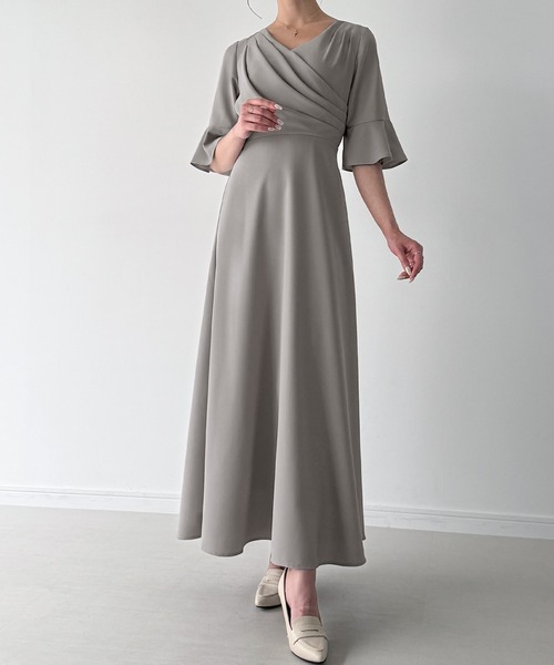 junoah(ジュノア)の「カシュクールドレープワンピース(ワンピース・レディース・ブラック/グレー/ネイビー・SMALL/MEDIUM/LARGE)」の9枚目の写真