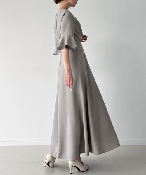 junoah(ジュノア)の「カシュクールドレープワンピース(ワンピース・レディース・ブラック/グレー/ネイビー・SMALL/MEDIUM/LARGE)」の10枚目の写真