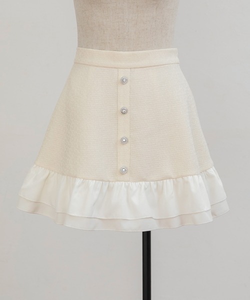 セール】Frill Tweed Skirt/フリルツイードスカート（スカート