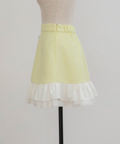 PriCHOU（プリシュ）の「Frill Tweed Skirt/フリルツイードスカート（スカート・レディース・ブラック/イエロー/ホワイト・1/0）」の16枚目の写真