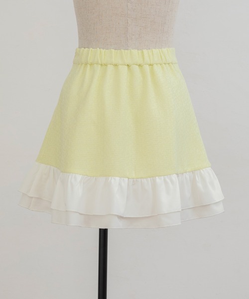 PriCHOU（プリシュ）の「Frill Tweed Skirt/フリルツイードスカート（スカート・レディース・ブラック/イエロー/ホワイト・1/0）」の17枚目の写真