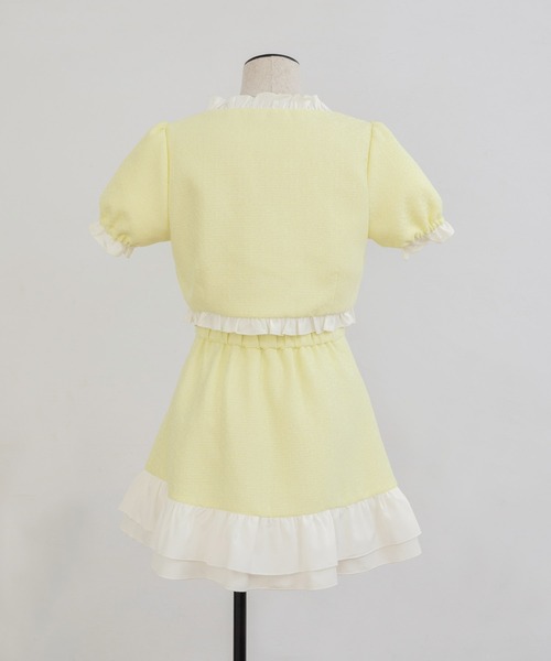 PriCHOU（プリシュ）の「Frill Tweed Skirt/フリルツイードスカート（スカート・レディース・ブラック/イエロー/ホワイト・1/0）」の20枚目の写真