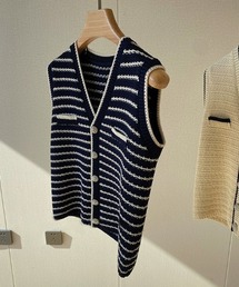 PIN（ピン）の「配色トリムのクラシックニットベスト（ベスト）」