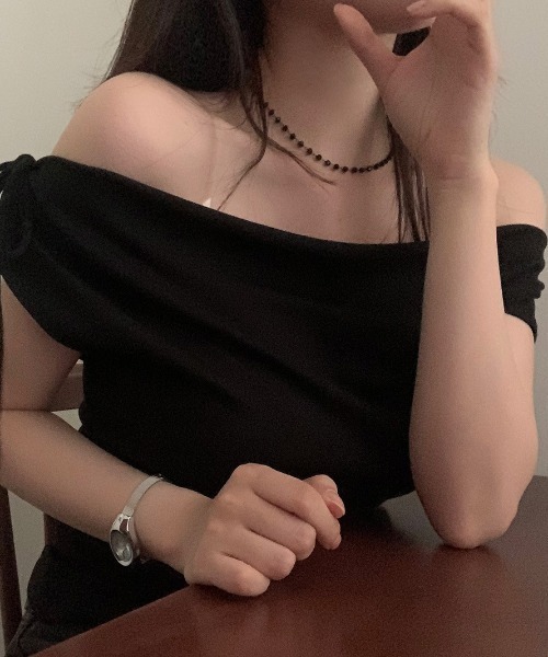 FREE STYLISTS(フリー スタイリスト)の「YUGA_YGMC Ribbon off-shoulder top(その他トップス・レディース・ベージュ/ブラック/ホワイト/グレー・FREE)」の20枚目の写真