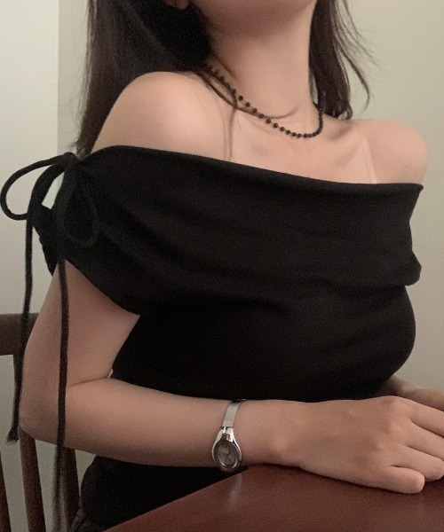 FREE STYLISTS(フリー スタイリスト)の「YUGA_YGMC Ribbon off-shoulder top(その他トップス・レディース・ベージュ/ブラック/ホワイト/グレー・FREE)」の21枚目の写真
