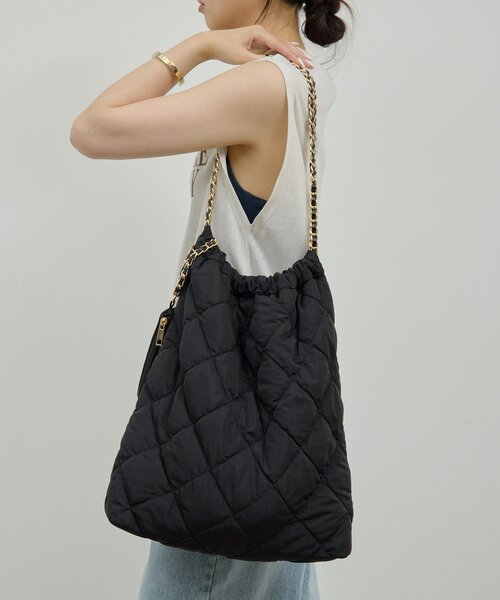 GALLARDAGALANTE(ガリャルダガランテ)の「【2.718】キルティングチェーンバッグ(トートバッグ・レディース・ブラック/ブラウン・FREE)」の2枚目の写真