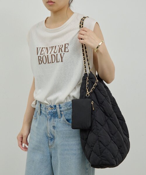 GALLARDAGALANTE(ガリャルダガランテ)の「【2.718】キルティングチェーンバッグ(トートバッグ・レディース・ブラック/ブラウン・FREE)」の3枚目の写真