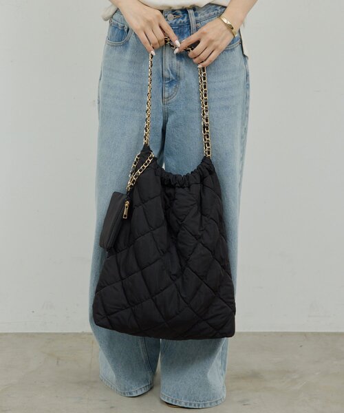 GALLARDAGALANTE(ガリャルダガランテ)の「【2.718】キルティングチェーンバッグ(トートバッグ・レディース・ブラック/ブラウン・FREE)」の4枚目の写真