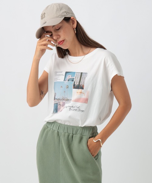 BAYFLOW(ベイフロー)の「フェードシルケットフォトT(Tシャツ/カットソー・レディース・オフホワイト/ピンク/チャコール・FREE)」の22枚目の写真