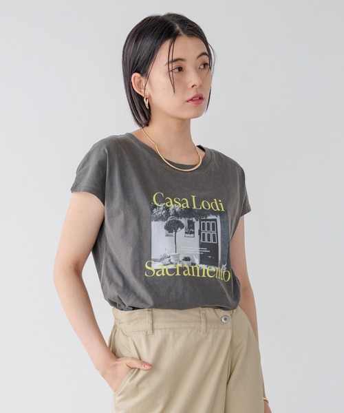 BAYFLOW(ベイフロー)の「フェードシルケットフォトT(Tシャツ/カットソー・レディース・オフホワイト/ピンク/チャコール・FREE)」の18枚目の写真
