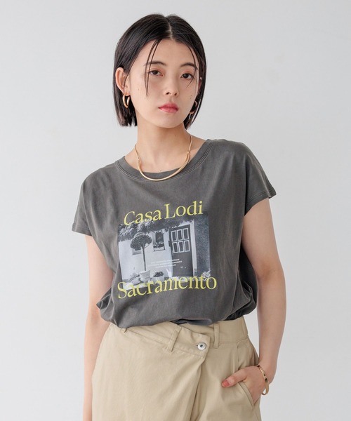 BAYFLOW(ベイフロー)の「フェードシルケットフォトT(Tシャツ/カットソー・レディース・オフホワイト/ピンク/チャコール・FREE)」の19枚目の写真