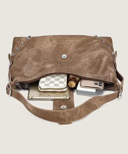 florist（フローリスト）の「ベルトデザイングランジトートバッグ/ショルダーバッグ（トートバッグ・レディース・グレー/ブラウン・FREE）」の6枚目の写真