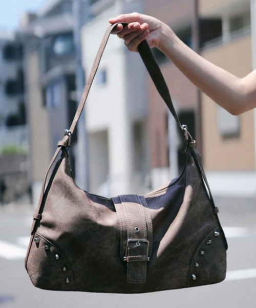 florist（フローリスト）の「ベルトデザイングランジトートバッグ/ショルダーバッグ（トートバッグ・レディース・グレー/ブラウン・FREE）」の15枚目の写真