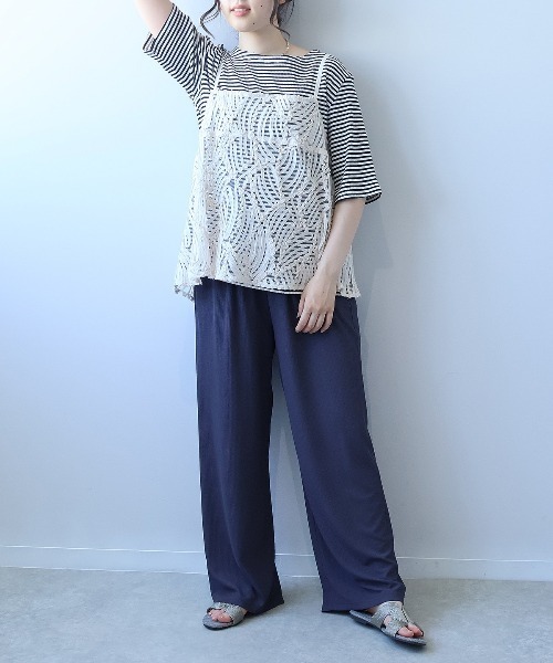 leswel（レスウェル）の「【L～5L 大きいサイズ】【接触冷感】ミニテレコイージーパンツ（その他パンツ・レディース・キャメル/チャコールグレー・L/LL/3L/4L/5L）」の4枚目の写真