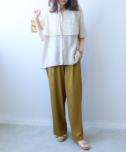 leswel（レスウェル）の「【L～5L 大きいサイズ】【接触冷感】ミニテレコイージーパンツ（その他パンツ・レディース・キャメル/チャコールグレー・L/LL/3L/4L/5L）」の8枚目の写真