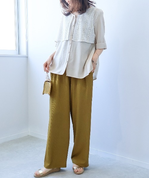 leswel（レスウェル）の「【L～5L 大きいサイズ】【接触冷感】ミニテレコイージーパンツ（その他パンツ・レディース・キャメル/チャコールグレー・L/LL/3L/4L/5L）」の9枚目の写真