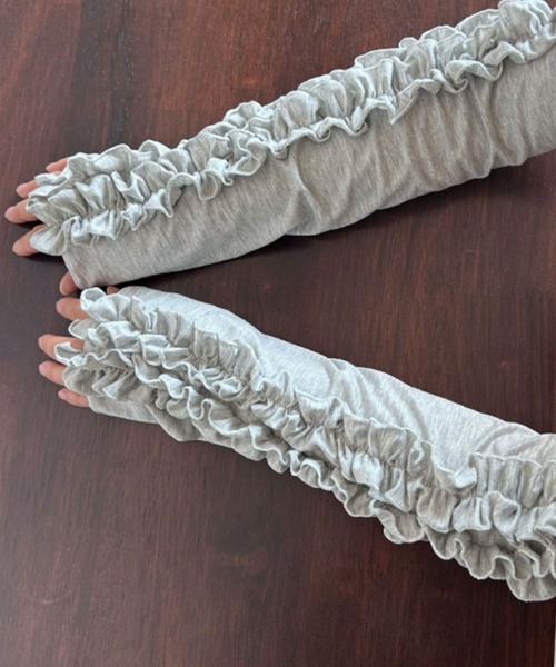 SANSeLF（サンセルフ）の「【SANSeLF】 フリルロングアームカバー  saa25s021（アームカバー・レディース・ブラック/グレー/ホワイト・FREE）」の9枚目の写真