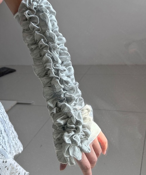 SANSeLF（サンセルフ）の「【SANSeLF】 フリルロングアームカバー  saa25s021（アームカバー・レディース・ブラック/グレー/ホワイト・FREE）」の10枚目の写真