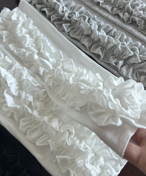 SANSeLF（サンセルフ）の「【SANSeLF】 フリルロングアームカバー  saa25s021（アームカバー・レディース・ブラック/グレー/ホワイト・FREE）」の11枚目の写真