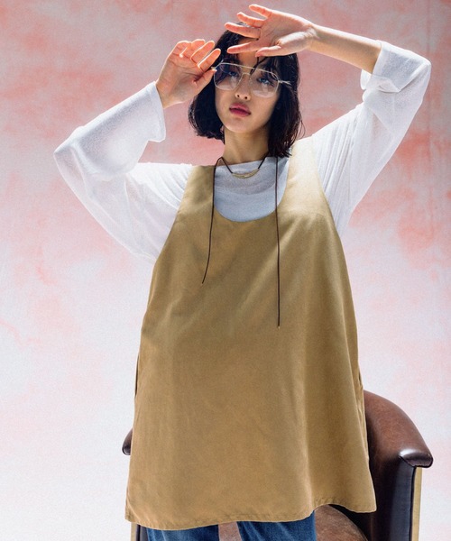 LEPSIM（レプシィム）の「スエードキャミチュニック　579615（チュニック・レディース・チャコールグレー/ベージュ・FREE）」の2枚目の写真