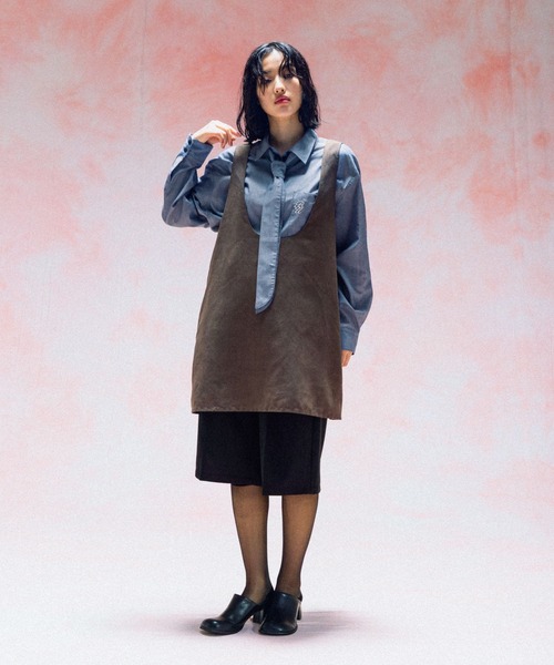 LEPSIM（レプシィム）の「スエードキャミチュニック　579615（チュニック・レディース・チャコールグレー/ベージュ・FREE）」の15枚目の写真