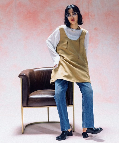 LEPSIM（レプシィム）の「スエードキャミチュニック　579615（チュニック・レディース・チャコールグレー/ベージュ・FREE）」の21枚目の写真