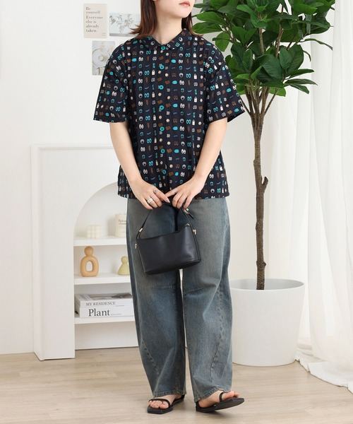 Emago(イマゴ)の「EMAGO お出かけ総柄刺繍シャツ(シャツ/ブラウス・レディース・グレー/ブラック/カーキ・FREE)」の21枚目の写真